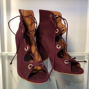 Maroon Steve Madden Lace-Up Heels
